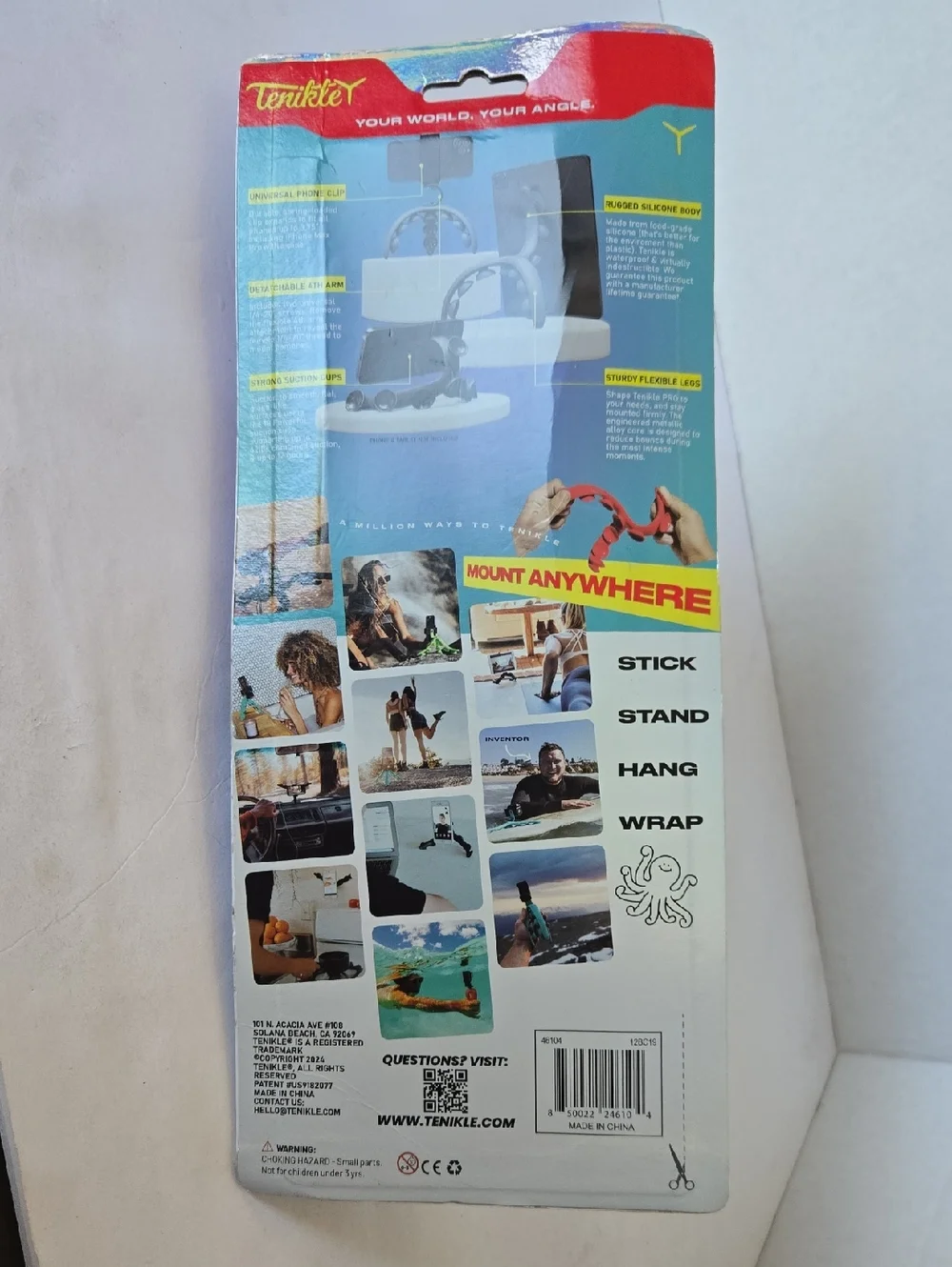 Tenikle Pro Flexible Tripod Bendable Suction Cup Camera Phone Mount BLUE
